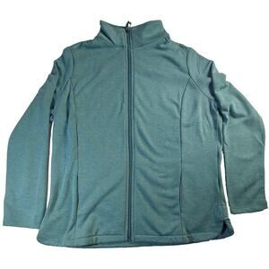 Croft & Barrow Full Zip Women's Sweat Jacket With Pockets Petite Medium Green